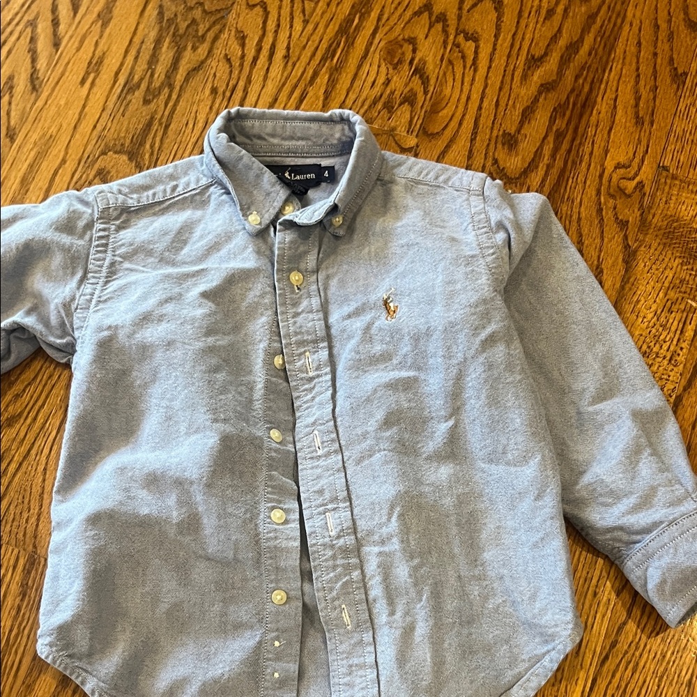 Ralph Lauren Light Blue Oxford Button-Down Shirt with Embroidered Pony